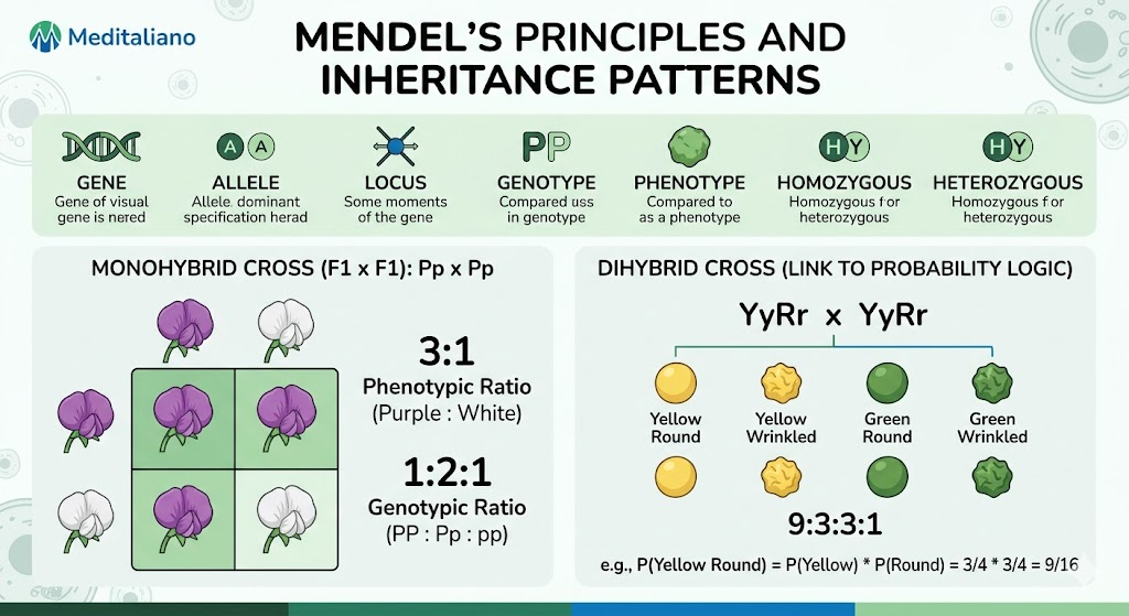 Mendelian Inheritance (Monohybrid & Dihybrid)