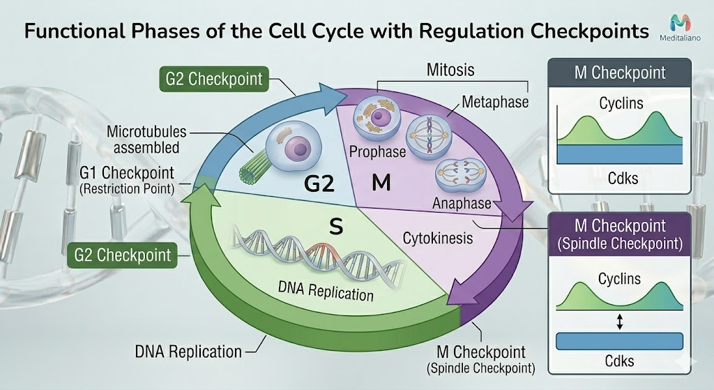 functional phases of cell cycle with checkpoint regulation