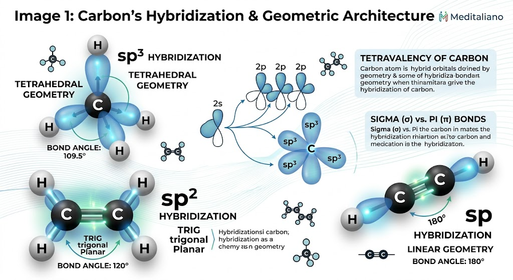 Carbon Hybridization and Geometric Architecture