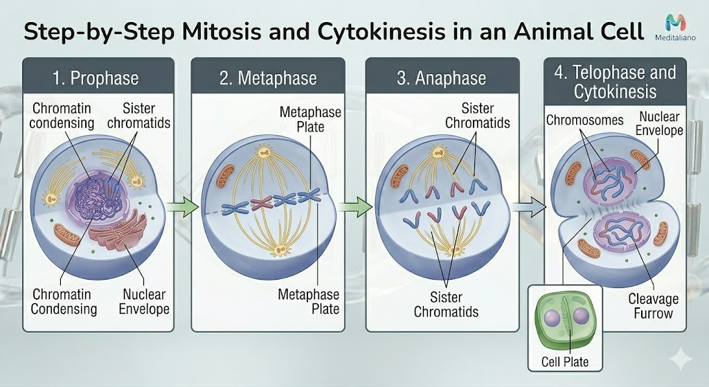 step by step mitosis and cytokinesis in animal cell