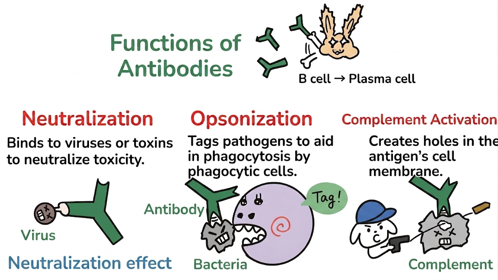 Functions of antibodies