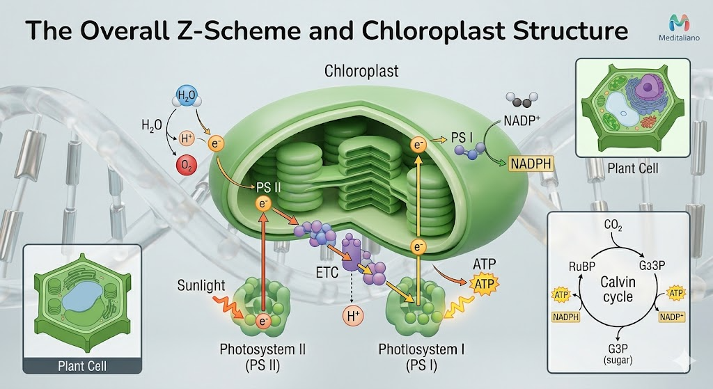 The overall z schema and chloroplast structure